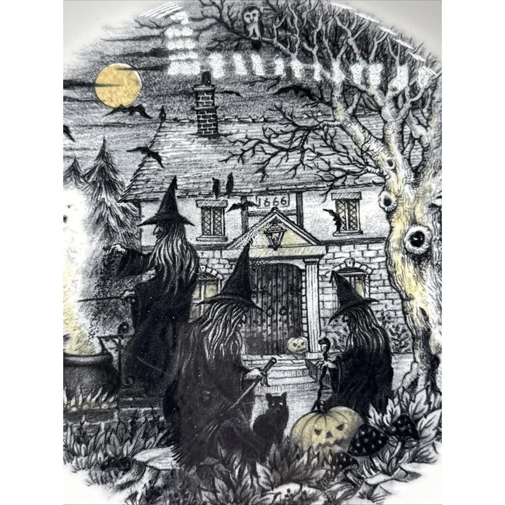 The Witches Coven Dinner Plates By Royal Stafford Halloween 11 Inch Set Of 4 New